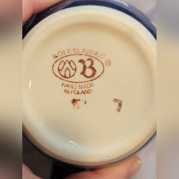 Flag Design Coffee Cup/Mug,Stars and Stripes, Handmade in Poland Pottery - Picture 5 of 7